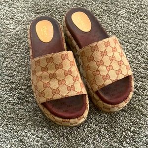 Gucci platform slides